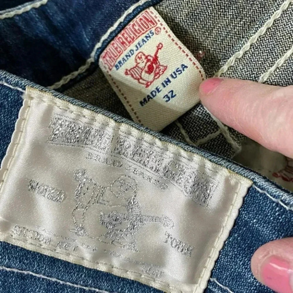 True Religion Jeans Women's 32‎ Bootcut Dark Wash Denim Embellished Pockets Y2K - Picture 5 of 7